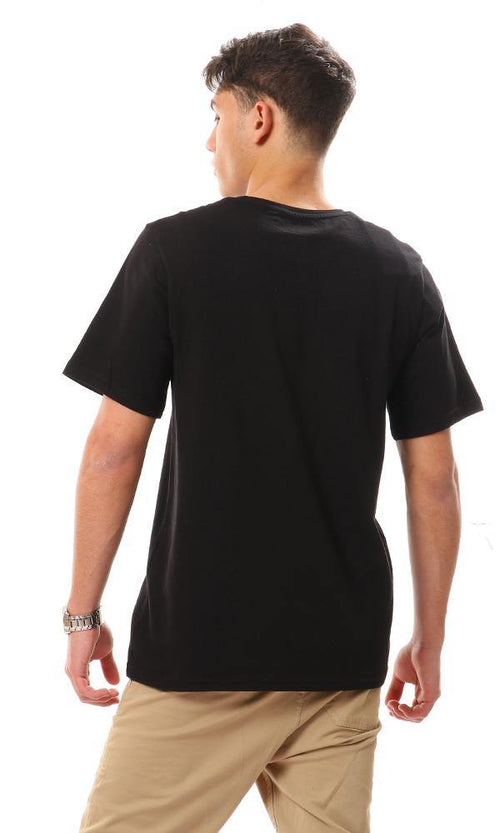 95184 Printed Summer Cotton T-Shirt - Black - Ravin 