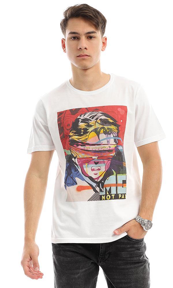 95196 Front Colorful Print " Not Pay" White Tee - Ravin 