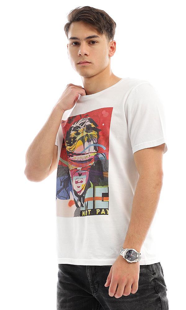 95196 Front Colorful Print " Not Pay" White Tee - Ravin 