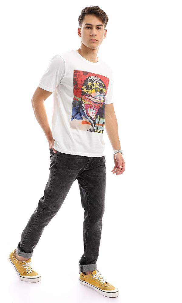 95196 Front Colorful Print " Not Pay" White Tee - Ravin 
