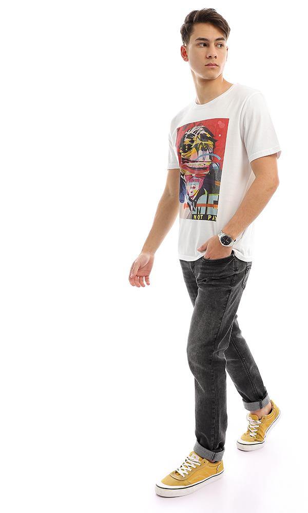95196 Front Colorful Print " Not Pay" White Tee - Ravin 