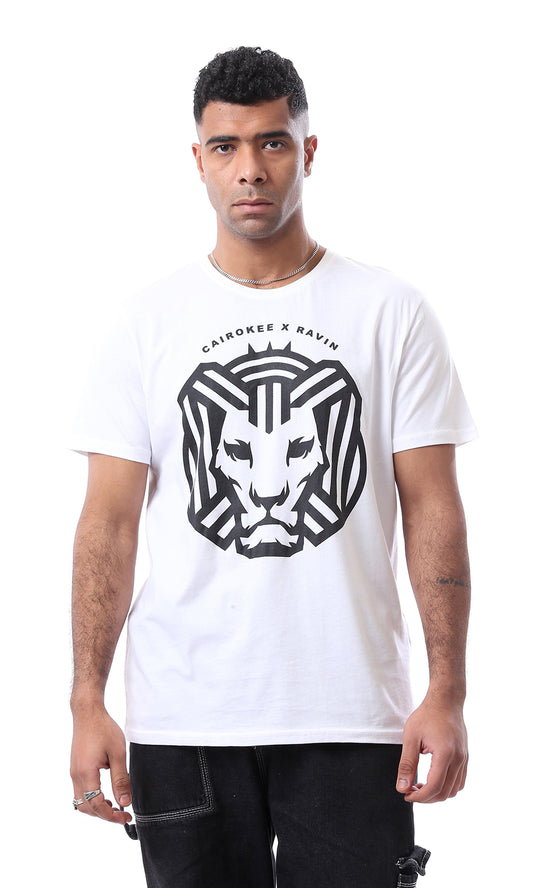 95207 "Cairokee" Printed Slip On White T-Shirt