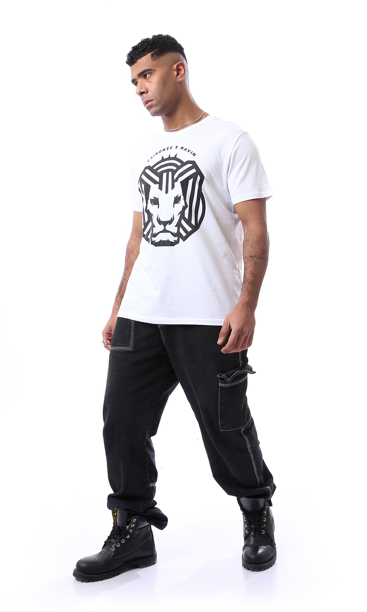 95207 "Cairokee" Printed Slip On White T-Shirt