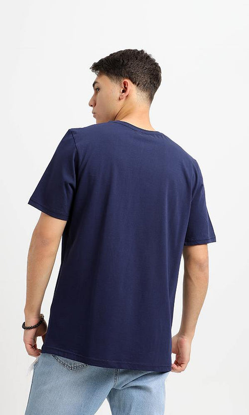 95233 Printed Circular Arrows Navy Blue Comfy Tee - Ravin 