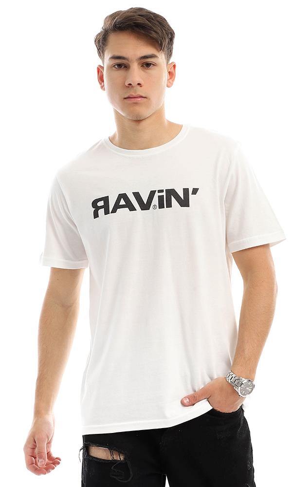 95295 Front Print "Ravin" Off-White Summer T-shirt - Ravin 