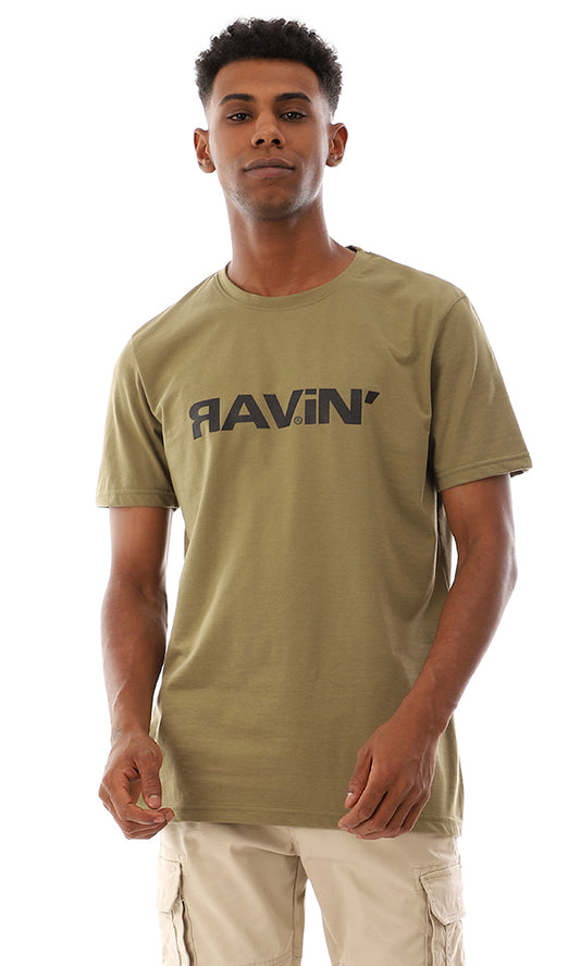 95299 Chest Printed Ravin Slip On Olive T-Shirt - Ravin 