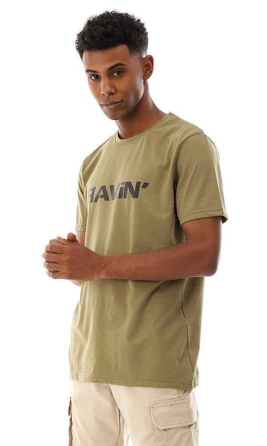 95299 Chest Printed Ravin Slip On Olive T-Shirt - Ravin 