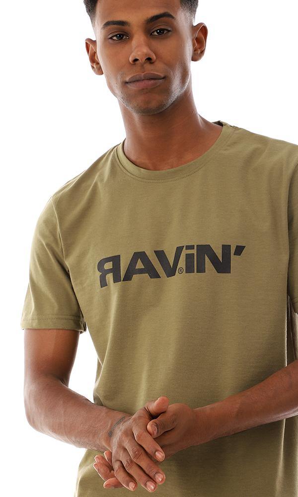 95299 Chest Printed Ravin Slip On Olive T-Shirt - Ravin 
