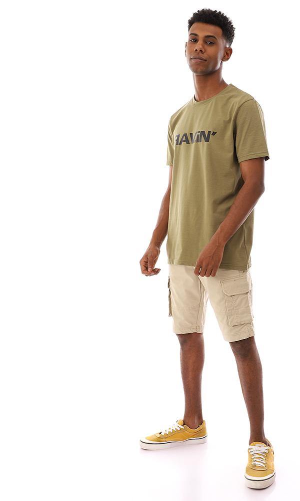 95299 Chest Printed Ravin Slip On Olive T-Shirt - Ravin 