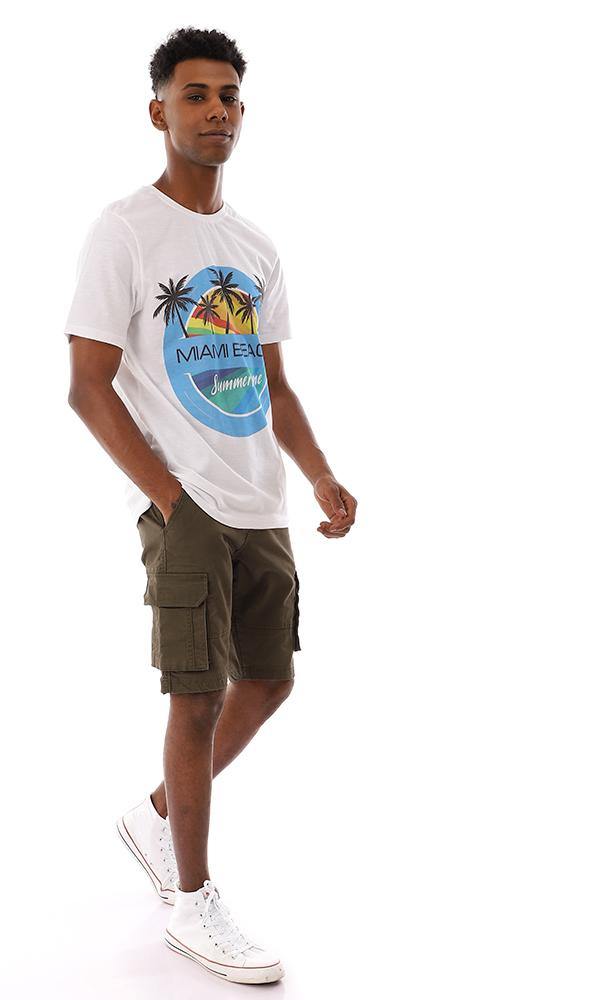 95434 Miami Beach Summer Printed T-Shirt - White - Ravin 
