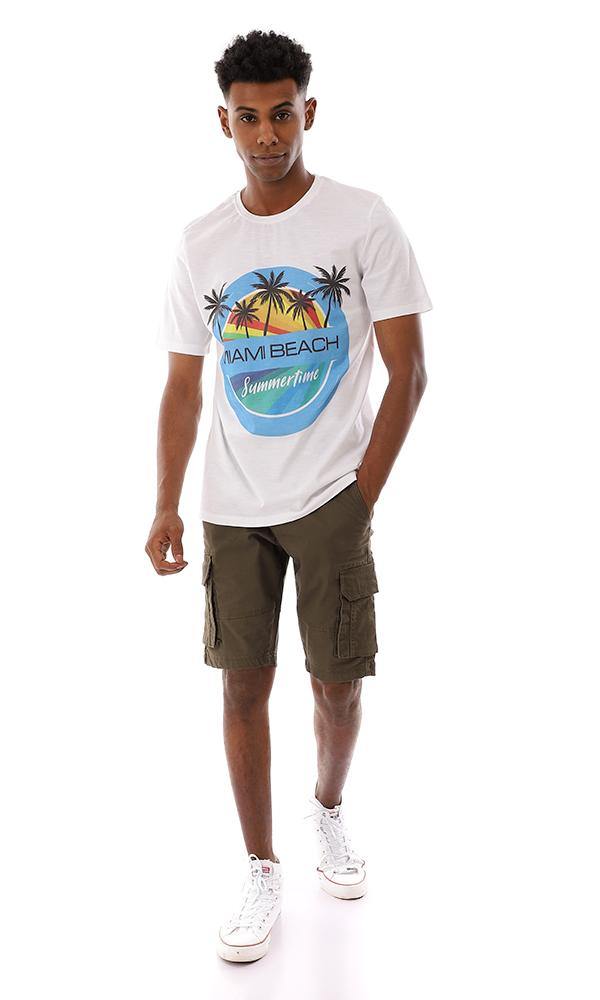 95434 Miami Beach Summer Printed T-Shirt - White - Ravin 