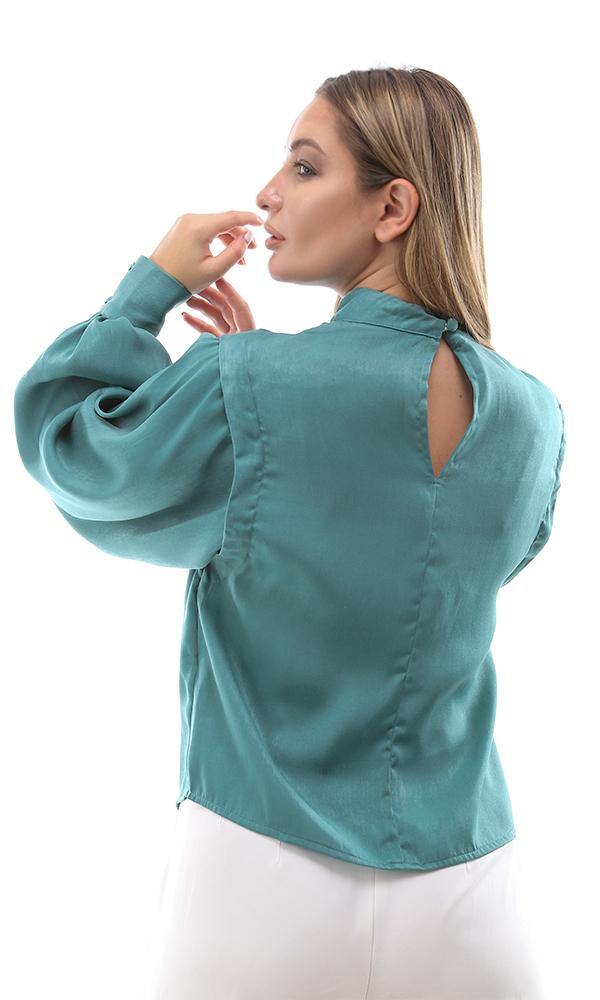 95439 Dolman Long Sleeves Emerlad Green Blouse - Ravin 