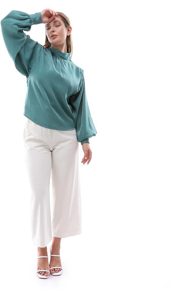 95439 Dolman Long Sleeves Emerlad Green Blouse - Ravin 