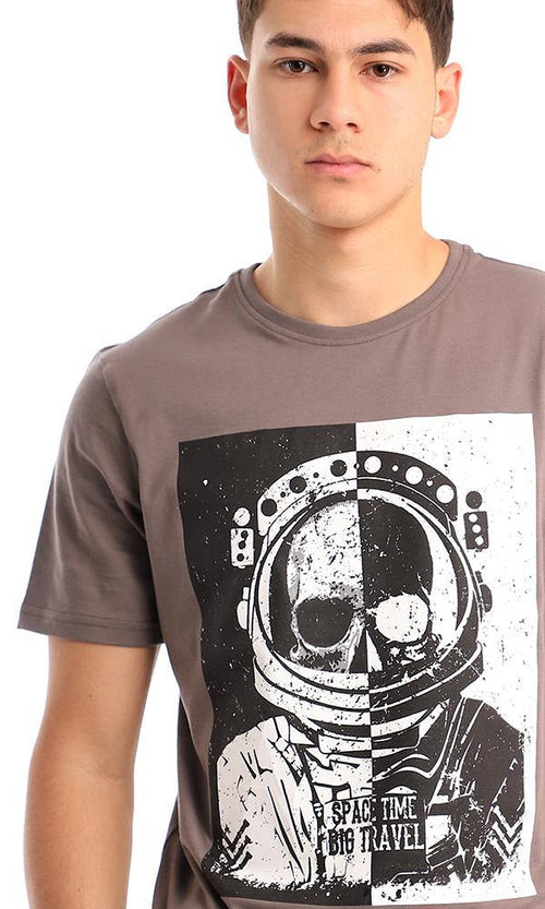 95471 Printed Astronaut Dark Grey Slip On Tee - Ravin 