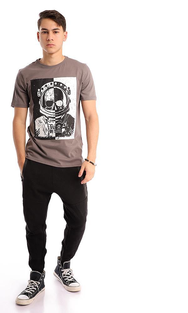 95471 Printed Astronaut Dark Grey Slip On Tee - Ravin 