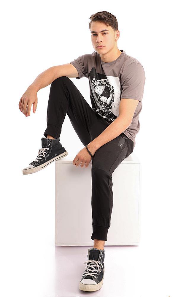95471 Printed Astronaut Dark Grey Slip On Tee - Ravin 