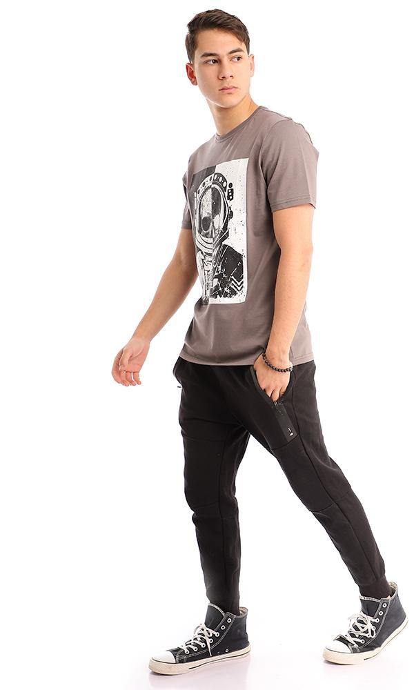 95471 Printed Astronaut Dark Grey Slip On Tee - Ravin 