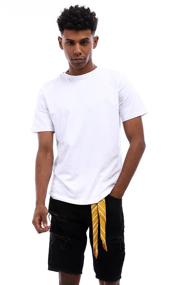 95511 Round Neck Basic Cotton White T-Shirt - Ravin 