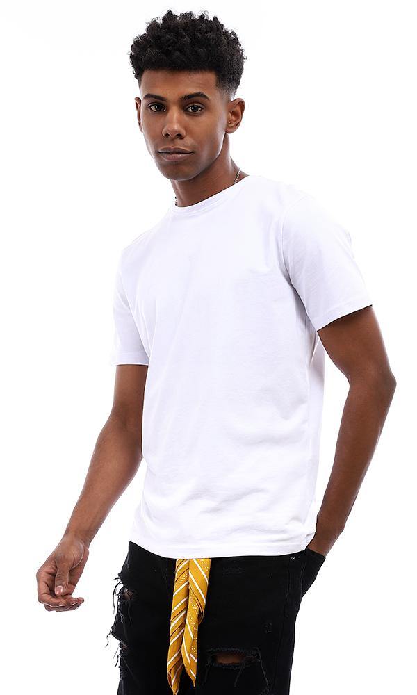 95511 Round Neck Basic Cotton White T-Shirt - Ravin 