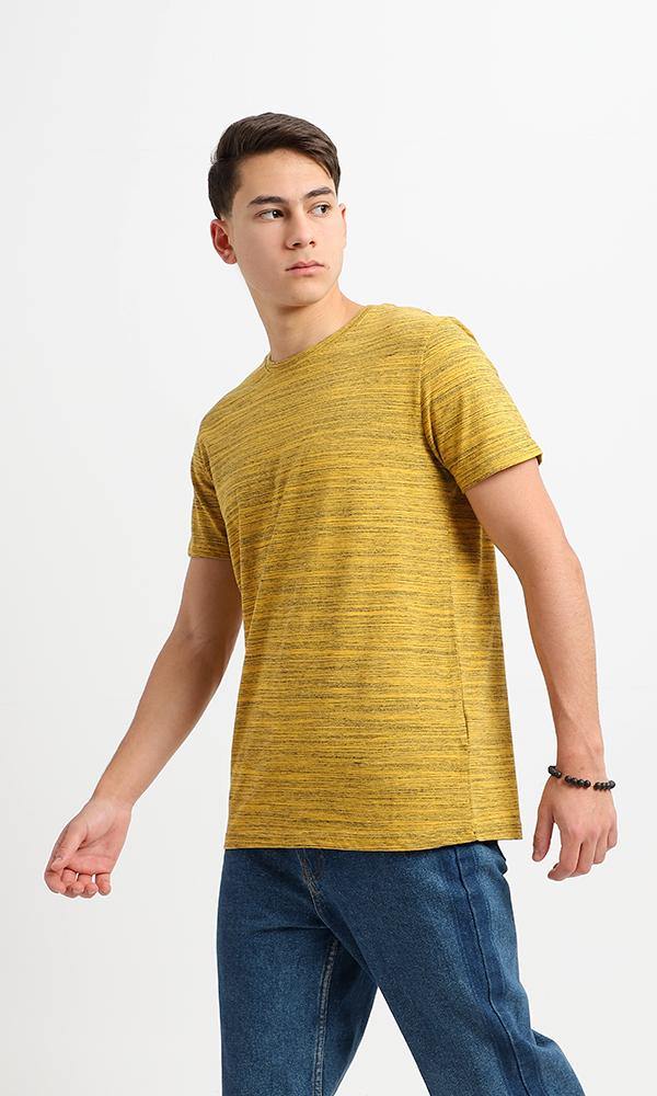 95527 Crew Neck Short Sleeves Heather Mustard Tee - Ravin 