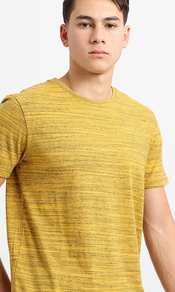 95527 Crew Neck Short Sleeves Heather Mustard Tee - Ravin 