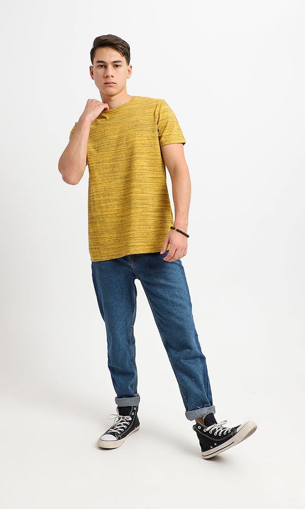 95527 Crew Neck Short Sleeves Heather Mustard Tee - Ravin 