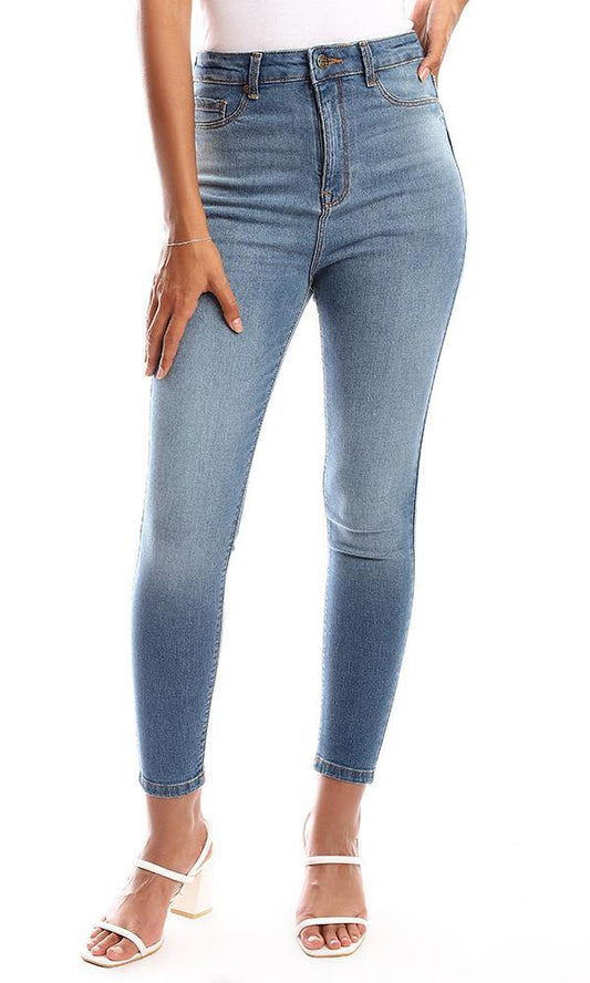 95536 Heavy Wash Light Blue Skinny Jeans - Ravin 