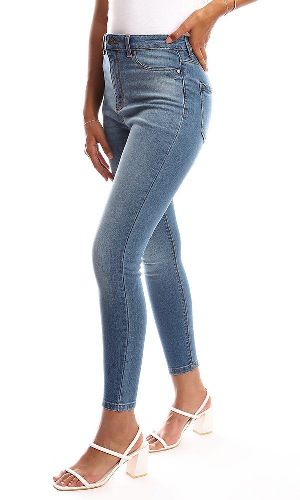 95536 Heavy Wash Light Blue Skinny Jeans - Ravin 