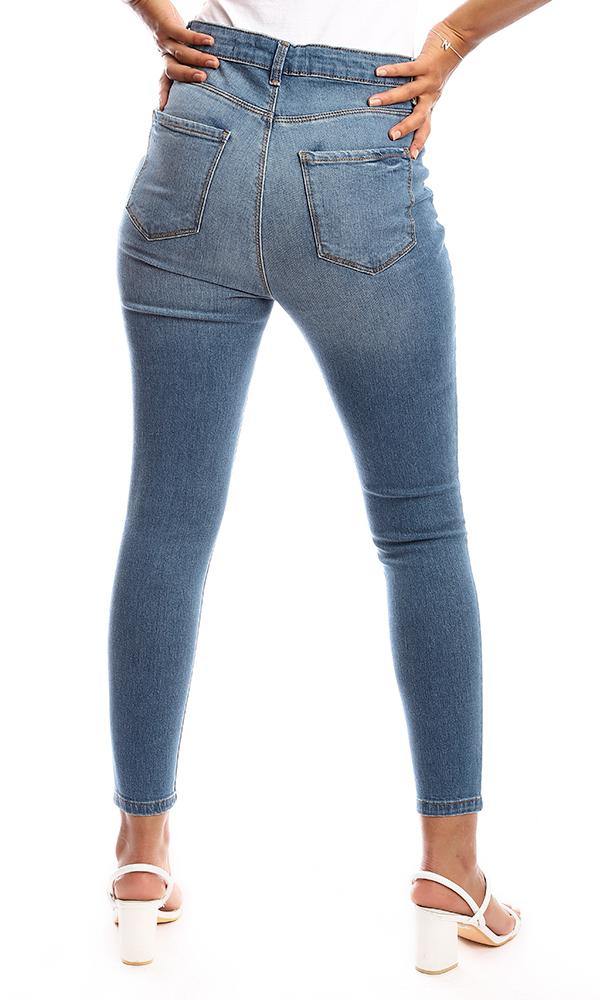 95536 Heavy Wash Light Blue Skinny Jeans - Ravin 