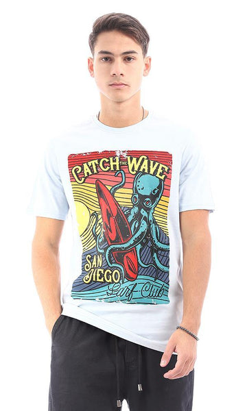 95540 "Catch The Wave" Light Blue Slip On Tee - Ravin 