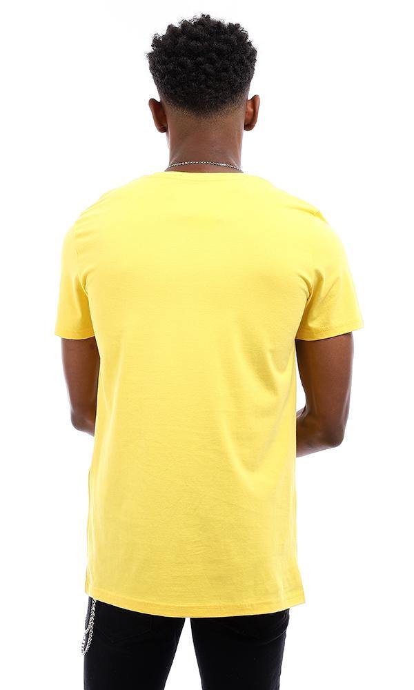 95554 Round Cotton Printed T-Shirt - Yellow - Ravin 