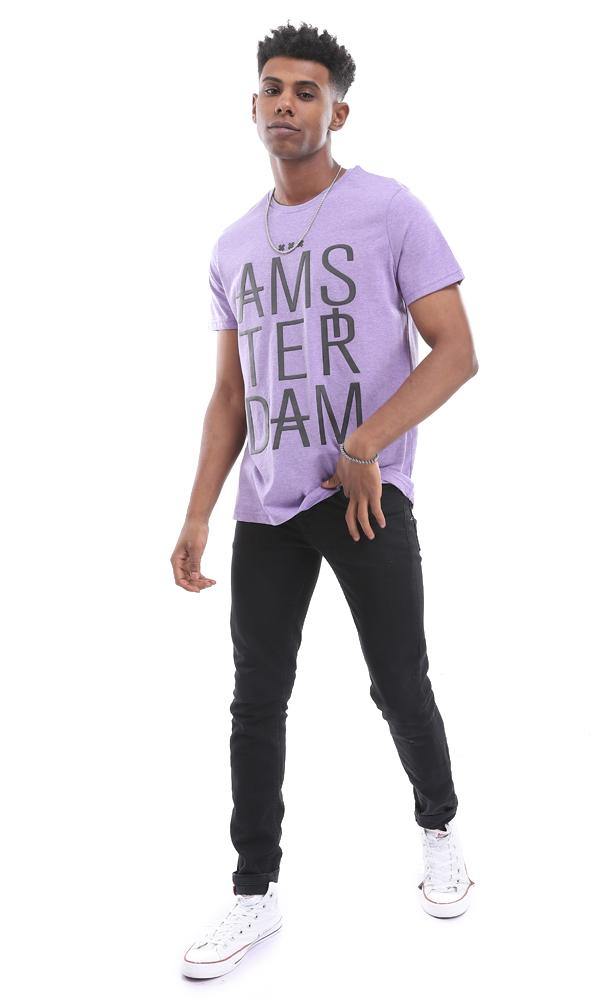 95569 Ams-ter-dam Comfy Summer Tee In Heather Purple - Ravin 