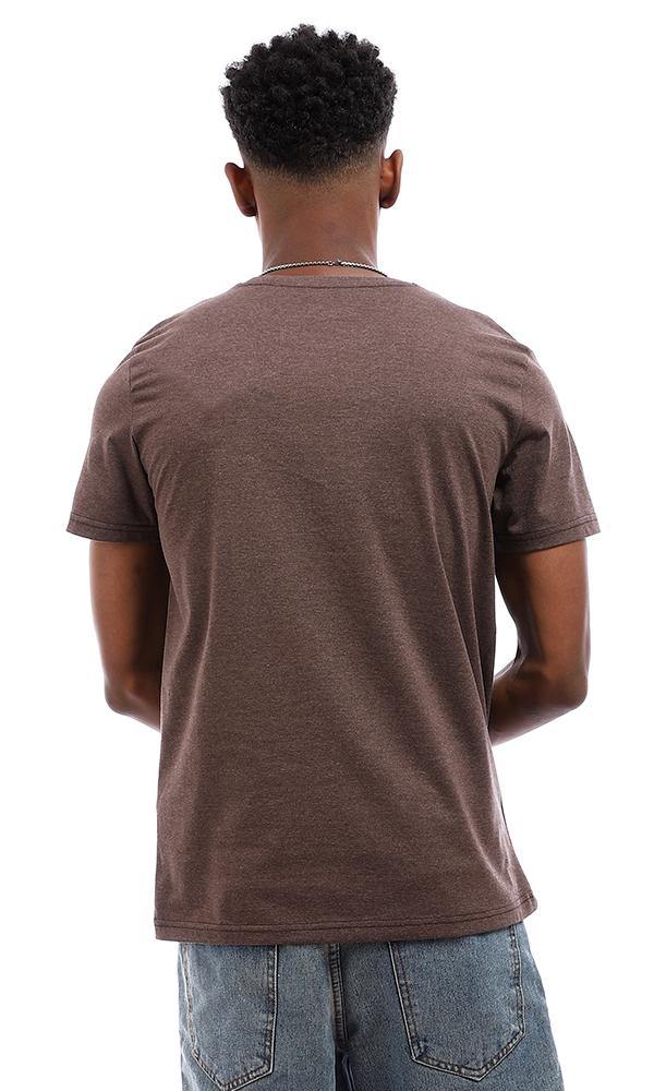 95577 Summer Printed "Sunshine Beach" Cotton T-Shirt - Brown - Ravin 