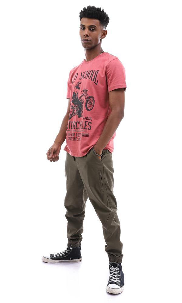 95581 Casual Slip On Printed Dark Coral Summer T-shirt - Ravin 