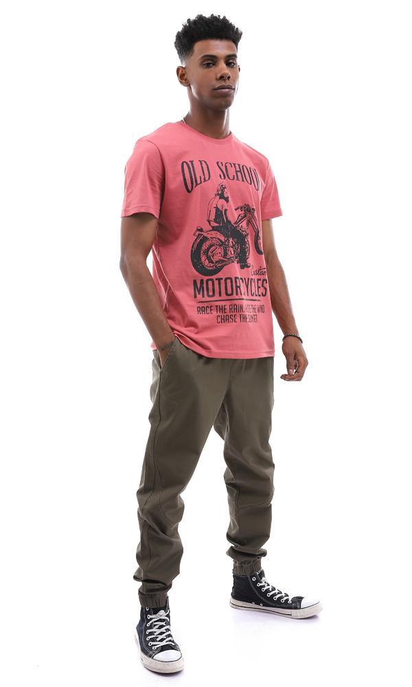 95581 Casual Slip On Printed Dark Coral Summer T-shirt - Ravin 