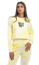 95605 Back To 90'S Printed Cropped Sweatshirt - Yellow