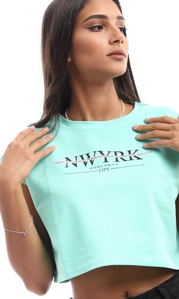 95628 "NWYRK CITY" Printed Mint Cop Top - Ravin 