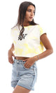 95630 "Back To 90s" Printed Tie Dye Light Yellow Cop Top - Ravin 