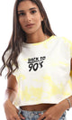 95630 "Back To 90s" Printed Tie Dye Light Yellow Cop Top - Ravin 