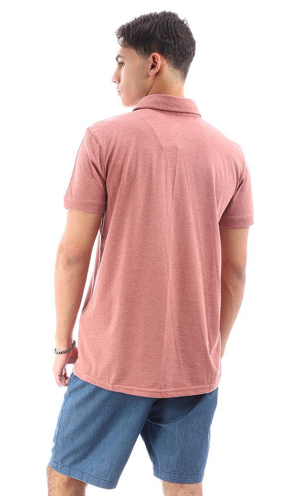 95634 Heather Dark Nude Casual Buttoned Polo Shirt - Ravin 