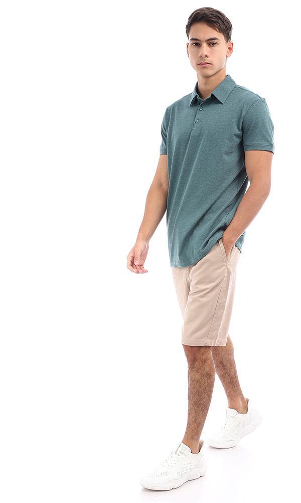 95637 Classic Collar Heather Jade Polo Shirt - Ravin 