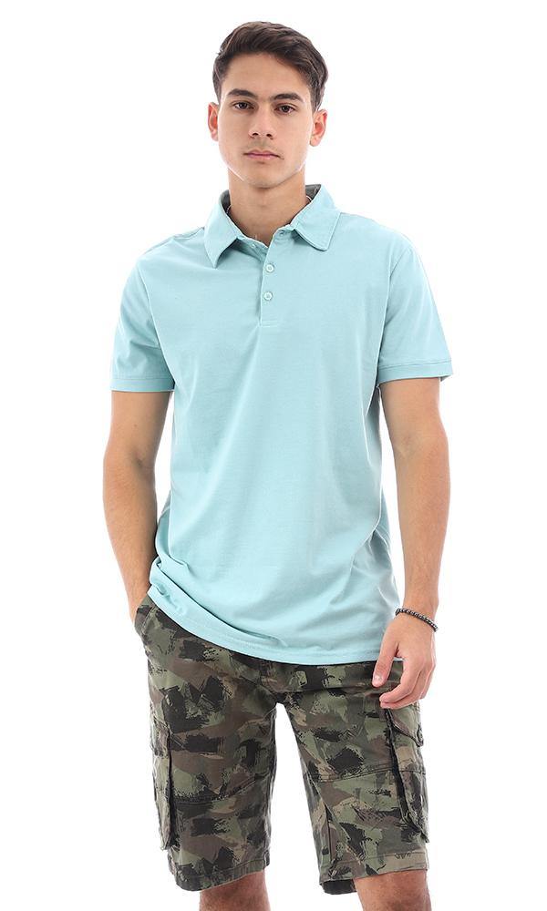 95639 Turn Down Collar Dark Mint Polo Shirt - Ravin 