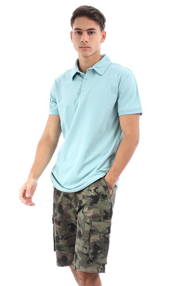 95639 Turn Down Collar Dark Mint Polo Shirt - Ravin 
