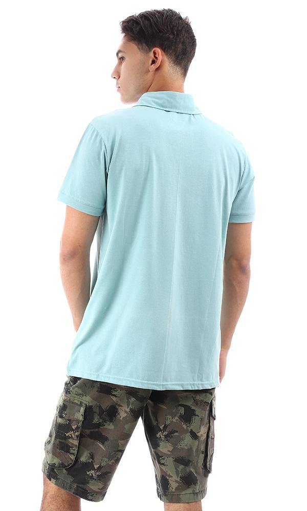 95639 Turn Down Collar Dark Mint Polo Shirt - Ravin 
