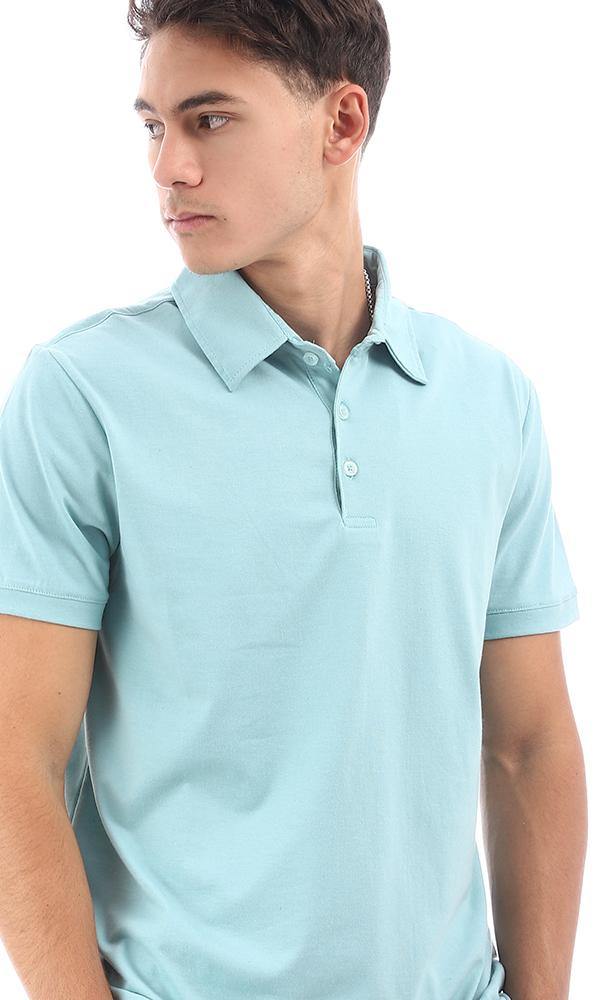 95639 Turn Down Collar Dark Mint Polo Shirt - Ravin 