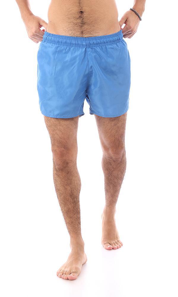 95673 Solid Blue Slip On Summer Swim Shorts - Ravin 
