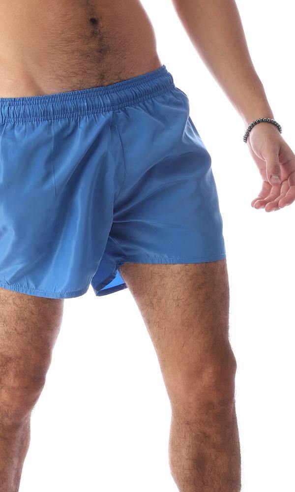 95673 Solid Blue Slip On Summer Swim Shorts - Ravin 