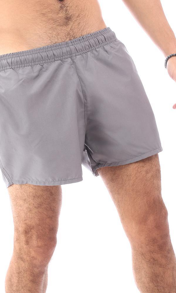 95675 Side Pockets Dark Grey Solid Swim Shorts - Ravin 