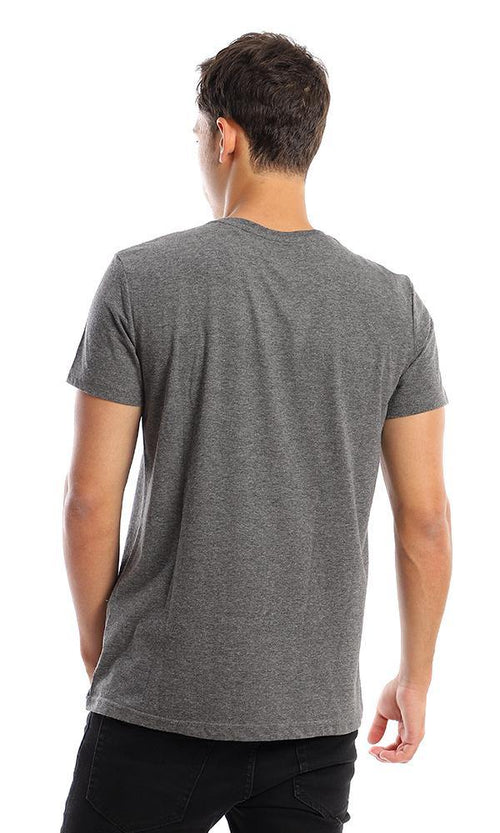 95752 Heather Dark Grey Short Sleeves Printed Slip On Tee - Ravin 