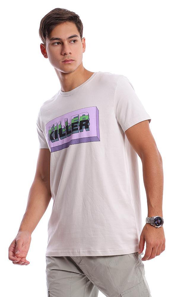 95758 "Killer" Short Sleeves Off-White Slip On Tee - Ravin 